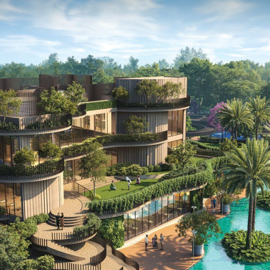 Vertical gardens rise skywards